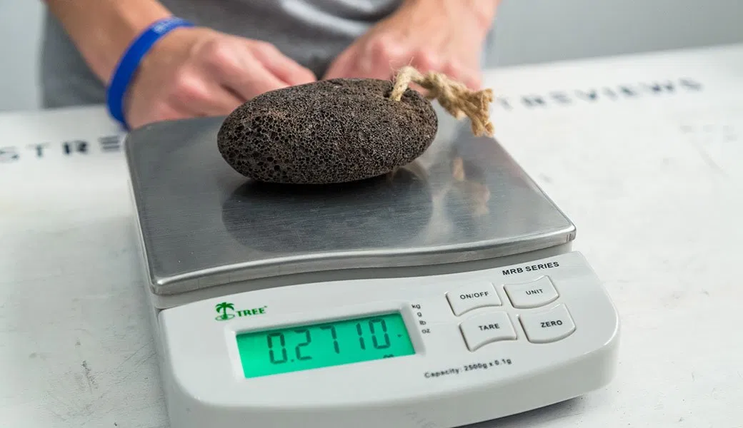 weighting pumice stone